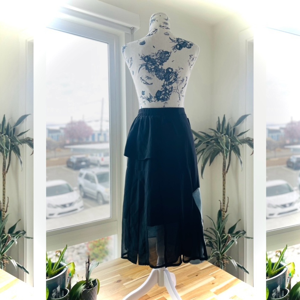 Split | Xs / S | Two-Tone Patchwork Asymmetrical … - image 6